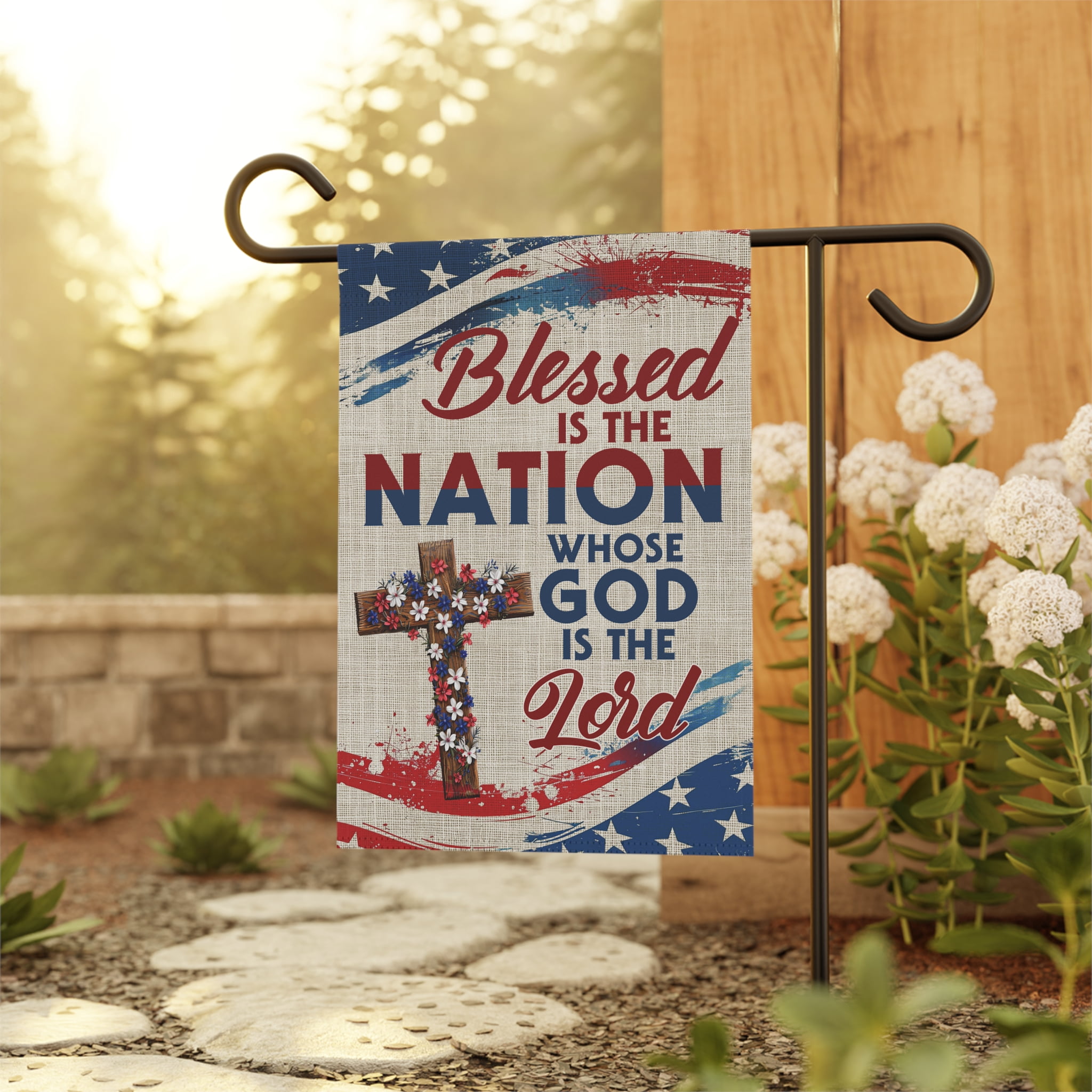 Blessed Is The Nation God Is The Lord Patriotic American Flag ID-0610-MT05