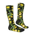 thumbnail image 3 of Easygdp Lemon Fruits Flowers Leaves Soccer Socks Sport Knee High Socks Calf Compression Athletic Socks for Men and Women, 3 of 9