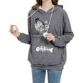 thumbnail image 2 of Pet Pouch Hoodies for Women Fall Winter Long Sleeve Cat Carrier Hooded Sweatshirt Kitten Pouch Pullover Tops, 2 of 8