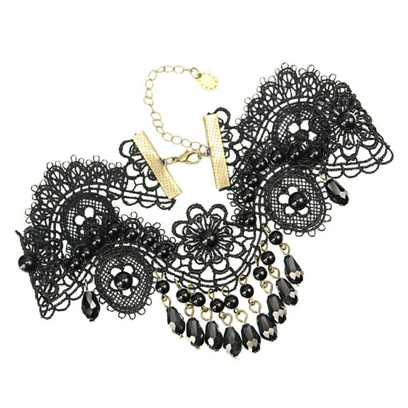 MUSEYA Crystal Necklace Vintage Black Choker Necklace 1Pcs Decoration Daily Use