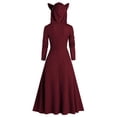 thumbnail image 4 of Gibobby Camisa Elegante Para Mujer Blusa con capucha y orejas mujer, talla grande, estilo vintage, con capa alta y（Rojo， XXL), 4 of 5