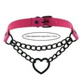 thumbnail image 6 of Kripyery Necklace Chain Personality Twisted Chain Double Layer Faux Leather Sexy Gothic Punk Love Heart Pendant Collar Jewelry Accessory, 6 of 8