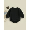 thumbnail image 4 of Bagilaanoe Baby Girl Oversized Romper Sweatshirt Newborn Long Sleeve Bodysuits Letter Print Pullover 3M 6M 12M 18M Infant Casual Tee Tops, 4 of 8