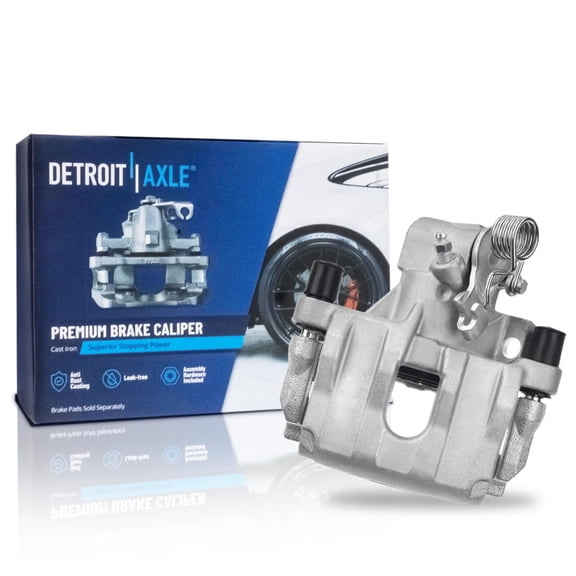 Detroit Axle - 2.0L Rear Right Brake Caliper for 2010-2013 Mazda 3, 3 Sport, Passenger Side Brake Caliper with Bracket 2011 2012 Replacement