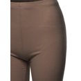 thumbnail image 4 of A2Y Women's Basic Solid Premium Cotton Mid Thigh High Rise Biker Bermuda Shorts Mocha M, 4 of 5