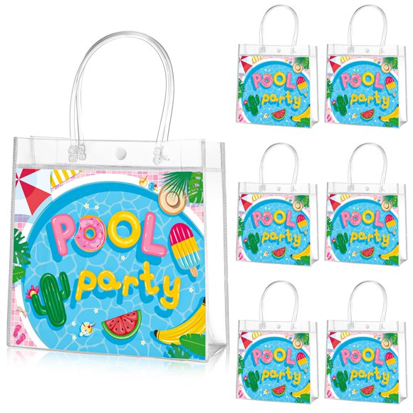 Bolsas transparentes para fiestas de piscina Alicset, 20 unidades con asas