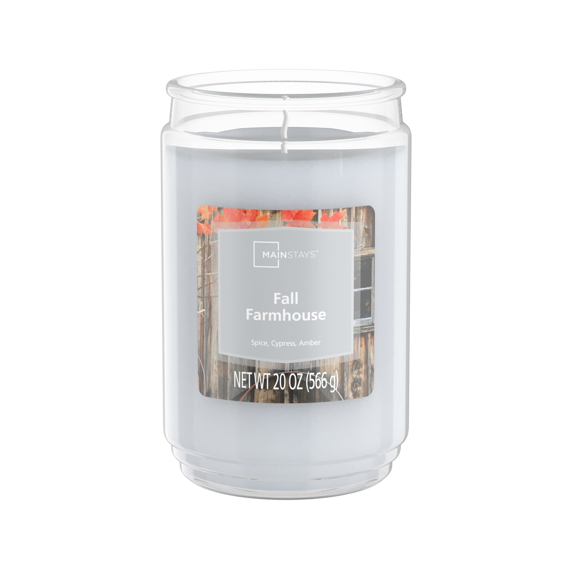 (3 pack) Mainstays Fall Farmhouse Single-Wick Glass Jar Candle, 20oz.