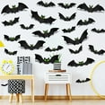 Dserhfy 128Pcs Halloween Bat Decorations Plastic GlowinTheDark 3D