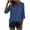 Blue, variant on Women Cotton Linen V Neck Blouse 2026 Trending 3/4 Sleeve Solid Beach Shirts Dressy Casual Chic Work Shirt Tops