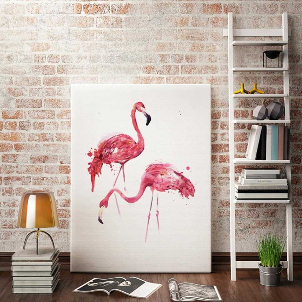 Pink Flamingo Unframed Canvas Print Painting Picture Wall Mural Decor Size M 