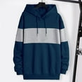 thumbnail image 3 of Lohuatrd Men Autumn Winter Hoodie Plush Color Matching Drawstring Loose Pullober Long Sleeve Elastic Cuff Warm Soft Mid Length Men Streetwear Hoodie, 3 of 8