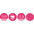 thumbnail image 2 of Darling Souvenir Magenta 190 Pieces Baby Shower Favor Stickers - Mini Candy Stickers & Chocolate Wrapper Labels for Party Favors & Decorations, 2 of 2