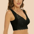 thumbnail image 4 of Comfort Bra Women Full-Coverage Bra Feature V-Neck Longline Bra Style W-402 Black M, 4 of 5