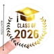 thumbnail image 4 of Stickers de graduación 120 piezas Clase de 2026 con foil dorado de 4 cm, 4 of 5