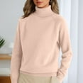 thumbnail image 2 of Gyexs Womens Fall Sweaters Long Sleeve Crew Neck Travel Hiking Tee Solid Lightweight Knit Pullover Tops Christmas Sweater, Light Pink, Size XXL, 2 of 4