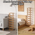 thumbnail image 4 of 2/3/4/5/6/7/8/9 Tier Bamboo Shoe Rack, no Installation Required, Foldable Shoe Rack, Multi-Layered Storage, Strong Load-Bearing Capacity, Space-Saving, for Indoor, Balcony, 4 of 7