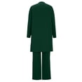 thumbnail image 4 of Textilo 3 Piece Travel Outfits for Women Elegant Loose 3/4 Sleeve Cardigan Sleeveless Tank Tops Wide Leg Pants Suits Casual Lounge Sweatsuit Sets,Dark Green XL, 4 of 5