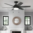 thumbnail image 4 of Restored Hunter 52 inch Matte Black Indoor Ceiling Fan with Lights and Pull Chains for Bedroom, Living Room, Dining Room, Kitchen, Office (Refurbished), 4 of 8