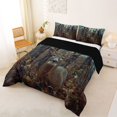 thumbnail image 2 of Castle Fairy Autumn Leaves Whitetail Deer Queen Comforter Set 3 Pieces for Boys,Woodland Animal Comforter Sets Queen,Brown Orange Cream,Black Reversible,1 Comforter and 2 Pillowcases, 2 of 6