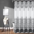 thumbnail image 3 of Grey Moroccan Shower Curtains for Bathroom Elegant Grey and White Paisley Shower Curtain Set with Hooks Light Grey Gray Bathroom Shower Curtain Hotel Grade Water Repellent Bath Curtain 72x72 Inch, 3 of 6