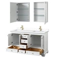 thumbnail image 3 of Wyndham Collection Deborah 60" Wood Double Bathroom Vanity in White/Gold, 3 of 6
