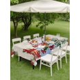 thumbnail image 3 of Outdoor Tablecloth with Umbrella Hole and Zipper, Beige Christmas Rectangle Table Cloth 54x80 Inch Waterproof Tablecloth, Xmas Tree Gnomes Poinsettia Snowflake Picnic Table Cover for Patio Camping, 3 of 7