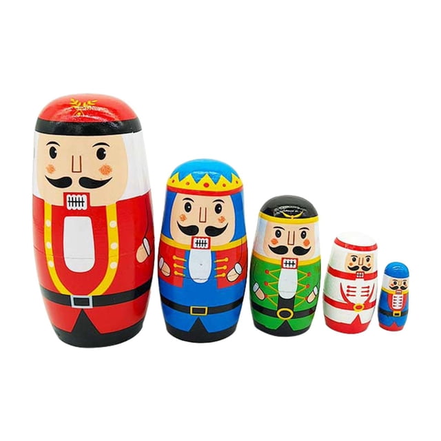 Muñecos De Cascanueces Navideños De 5 Capas Apilables Para Decoración De Cumpleaños En El Hogar