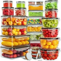 52 PCS Food Storage Containers with Lids Airtight (26 Lids & 26 Containers)- Reusable Plastic Leakproof Meal-Prep Container for Kitchen Storage Organization Safe with