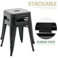 thumbnail image 4 of 18 Inch Space-Saving & Stackable Design Metal Bar Stools Set of 2, Backless Style Stools for Indoor Outdoor Barstools for School Classroom Kitchen(Black), 4 of 8