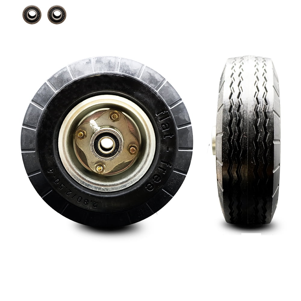 8" x 2.75" Flat Free Hand Truck Dolly Wheel Only with a 2.25" Offset