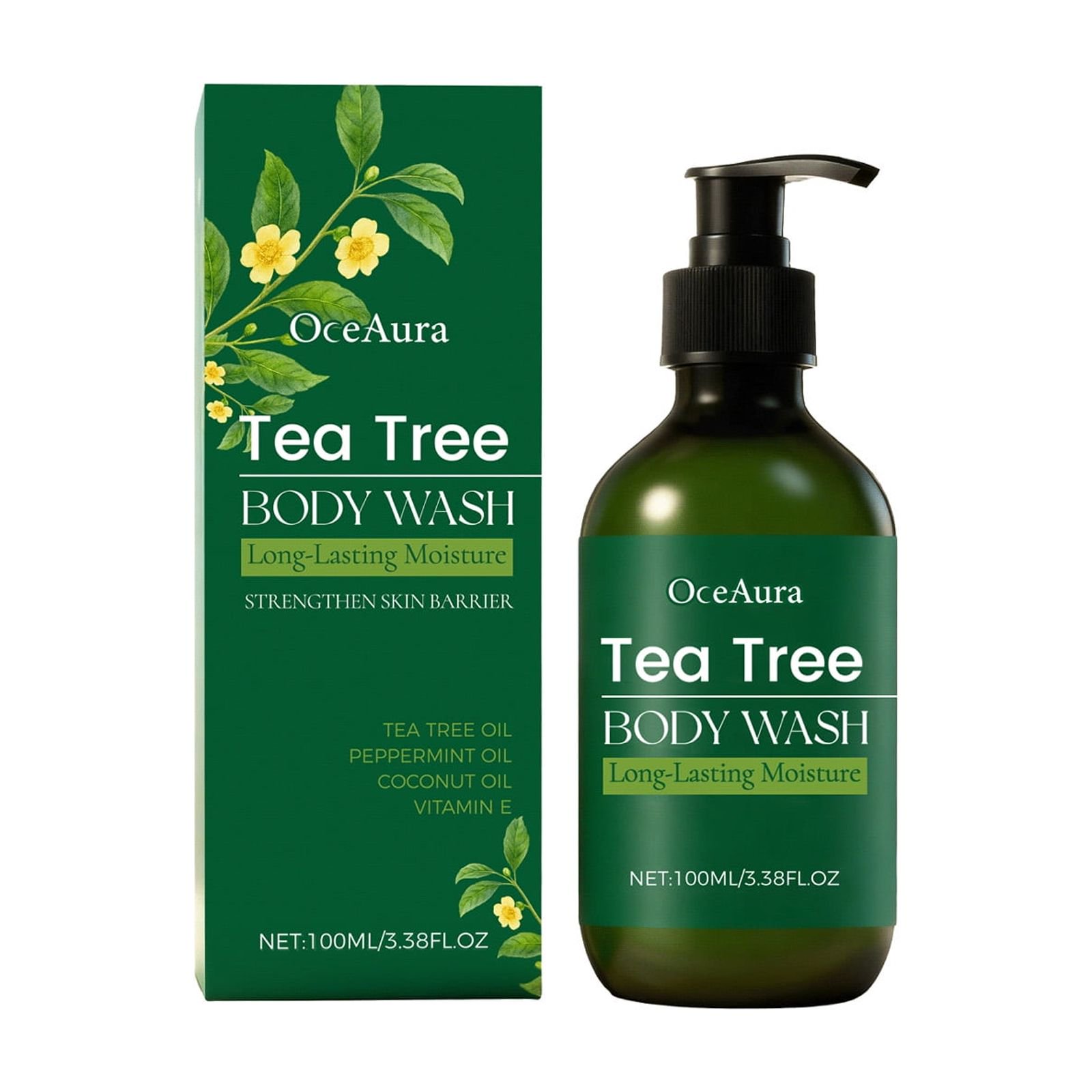 Moisturizing Body Wash, Tea Tree Shower Gel for Daily Cleansing