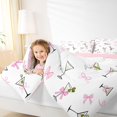 thumbnail image 4 of Manfei Pink Bowknot Ribbon 7 Pieces Full Size Bedding Sets,Dreamy Princess Bow Full Size Bed in a Bag,Pink Reversible, 4 of 7