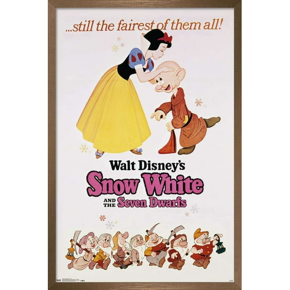 Disney Snow White and the Seven Dwarfs - Still the Fairest One Sheet Wall Poster, 14.725" x 22.375", Framed