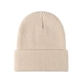 thumbnail image 2 of Guiexla Unisex Autumn Winter Solid Color Knitting Hat Beamless Thickened Beanie Hat Men Women Warm Hat Fashion Accessories, 2 of 8