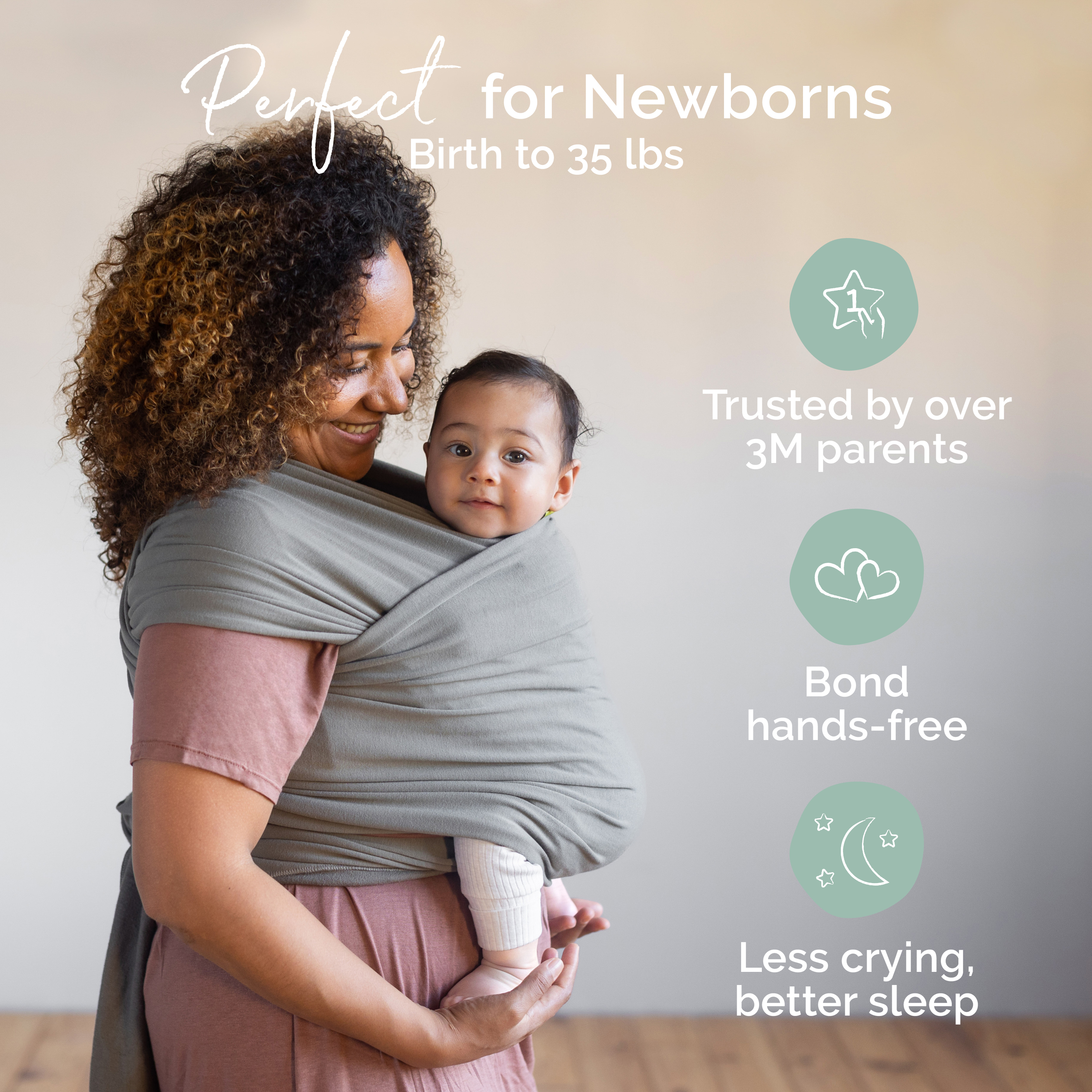 Boba Baby Wrap Carrier - Original Baby Carrier Wrap Sling for Newborns - Baby Wearing Essentials - Newborn Wrap Swaddle Holder, Newborn to Toddler Infant Sling (Grey) - image 2 of 7