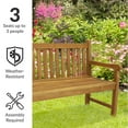 thumbnail image 4 of Sunnydaze Mission-Back Teak Garden Bench, 4 of 11