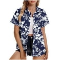 thumbnail image 2 of Fewfanhot Women's Tops Summer Beach Shirt Tropical Shirts Womens Hawaii Button Down Short Sleeve Blouses Button Up Tops, 2 of 5