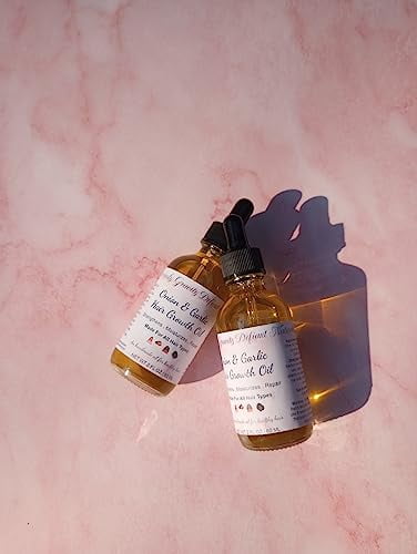 All Natural Red Onion & Garlic Ayurvedic Hair Growth Oil For Natural Hair, Safe For Womens, Mens and Childrens Hair