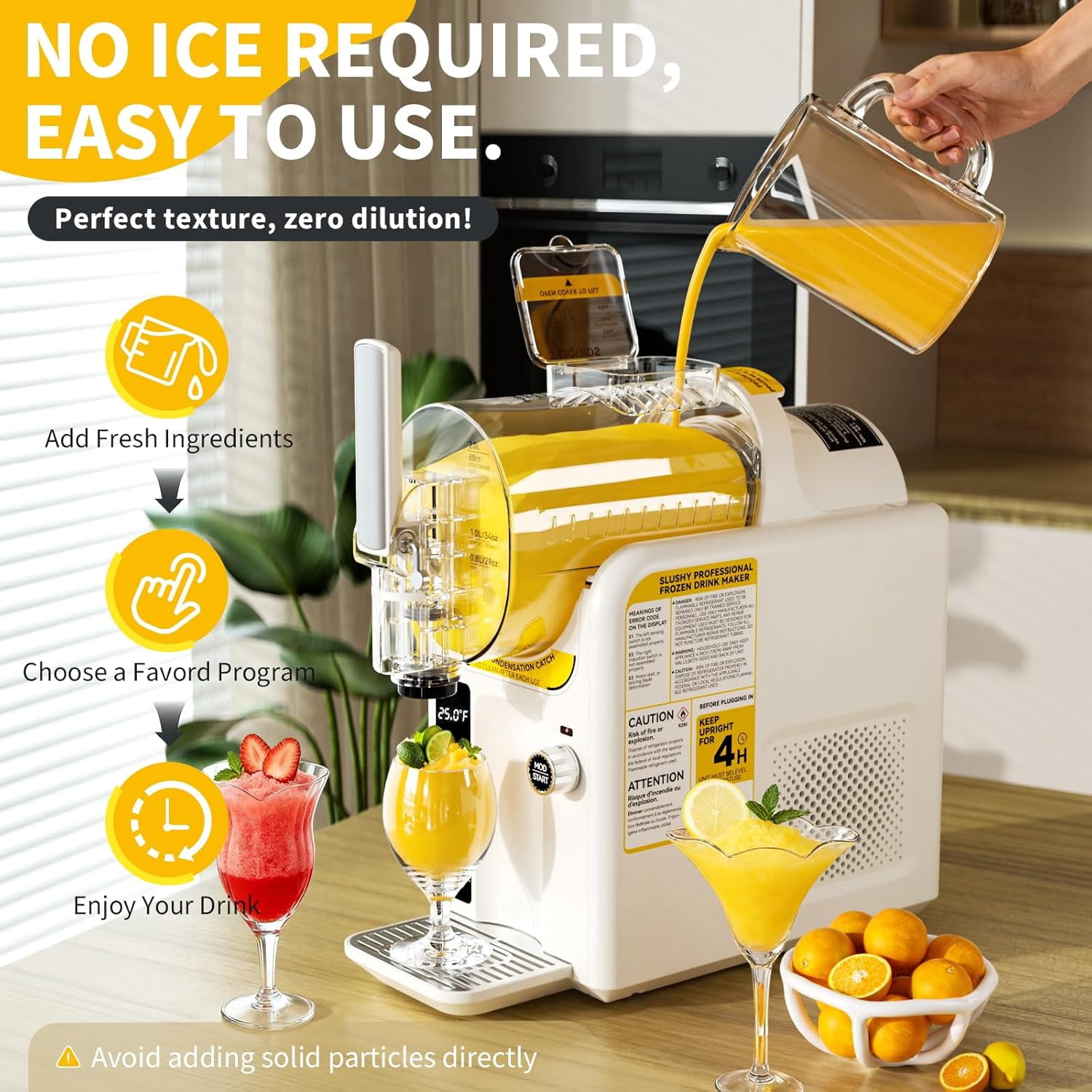5 Preset 2 IN1 Ice Cream Maker Slushie Machine for Home - 88oz Slushy Machine Maker No Ice Needed Self Cleaning, Frozen Drink Machine