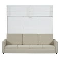 thumbnail image 2 of Full Size Murphy Bed Wall Bed with Cushion,Gray, 2 of 8