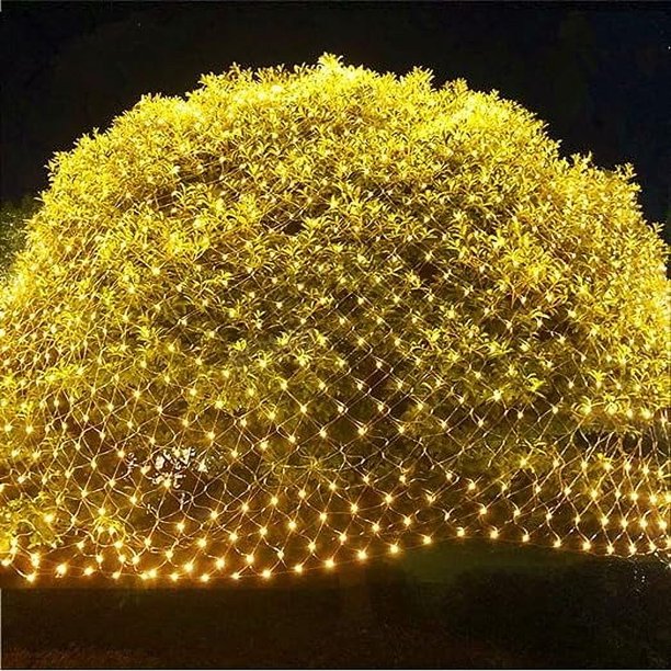 Twinkle Star Red de Luces LED para Decoración Navideña Luces de Navidad y Halloween de Malla Conectables, Blanco Cálido, 12 Pies x 5 Pies, 360 LED