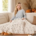 thumbnail image 4 of Halloween Throw Blanket with Cute Spooky Embroidery, Cozy Soft Warm Fall Throw for Couch Bedroom Living Room, Ideal Gift Home Decorative Accent(39.4"*59",Ghost), 4 of 8