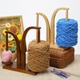 thumbnail image 4 of Artowell Bamboo Yarn Holder with 2 Spindles, Tangle-Free Wooden Yarn Spinner for Knitting & Crochet, Walnut Color, 4 of 7