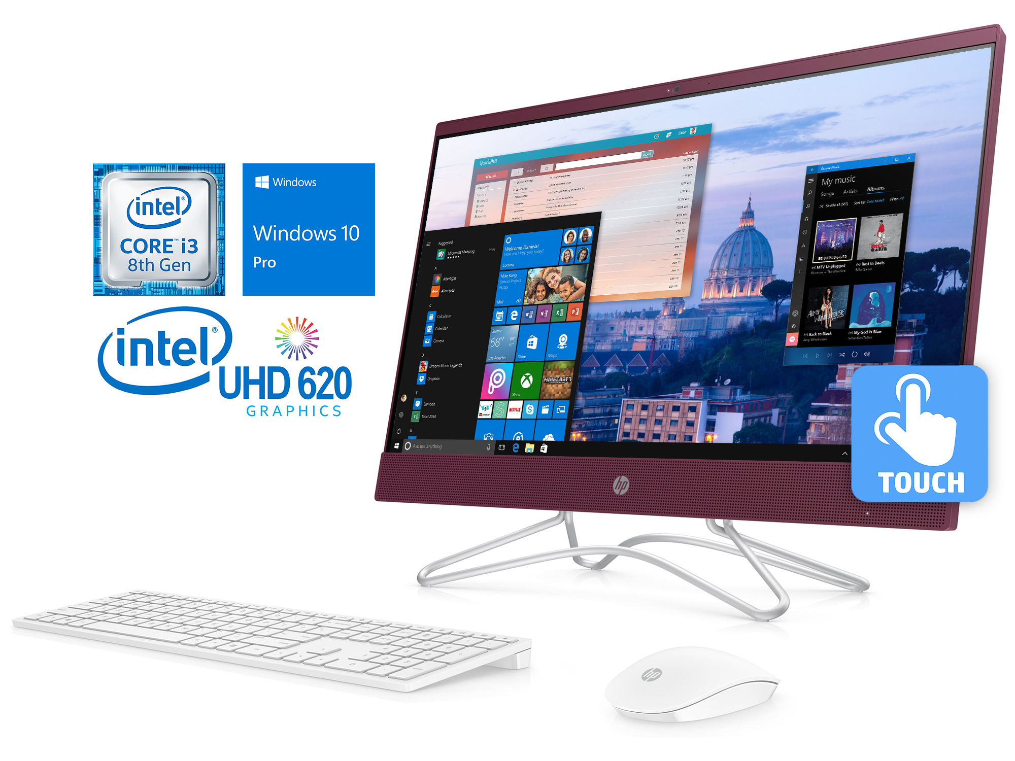 HP Pavilion 24" FHD AllinOne Touchscreen PC, Intel QuadCore i38100T