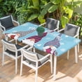 thumbnail image 2 of Christmas Blue Table Cloths for 3 Foot Rectangle Tables, Cute Gnomes Xmas Winter Snowflakes Patio Waterproof Elastic Fitted Tablecloths, Washable Rectangular Table Cover for Camping, 2 of 8