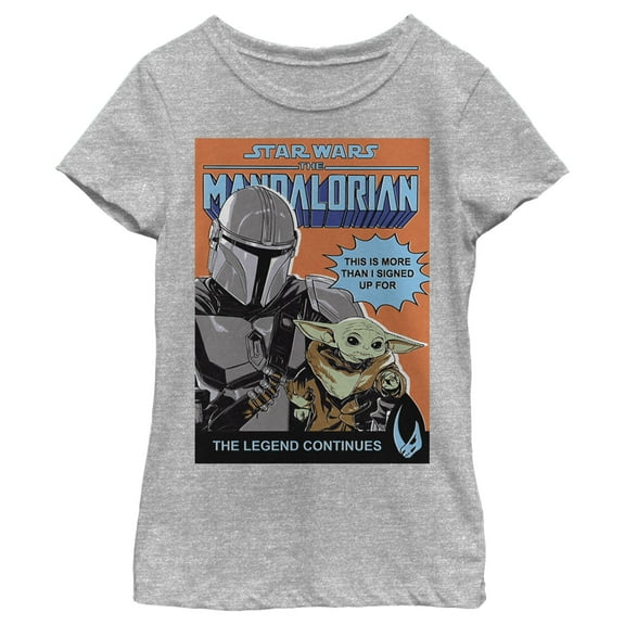 Girl's Star Wars: The Mandalorian The Legend Continues  Graphic Tee Athletic Heather X Small
