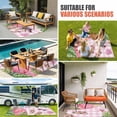 thumbnail image 4 of Summer Flamingo Outdoor Rug for Patio/Deck/Porch, Non-Slip Large Area Rug 4 x 6 Ft, Tropical Plants Botanical Floral Pink Plaid Indoor Outdoor Rugs Washable Area Rugs, Camping Rug Carpet Runner, 4 of 8