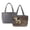 Brown Cow Sunflower, variant on FOR U DESIGNS Fox Sparrow Flower Print Women's Quilted Tote Bag, Lightweight Tote Purse with Pockets Two Tone Reversible Shoulder Bag, Double Sided Usable Handbag for Work
