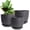 Black, variant on Plant Pots 10/9/8 inch, Set of 3 Modern Decorative Plastic Planters with Drainage Holes and Saucers for House Plants Indoor Flowers Plants