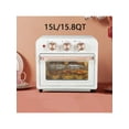 thumbnail image 5 of Large Capacity Countertop Oven with Air Frying Function, Toaster, Broiler, and Baking Capabilities for Healthy Cooking, Featuring Stainless Steel Finish and Visible Window in Pink Color, 5 of 9